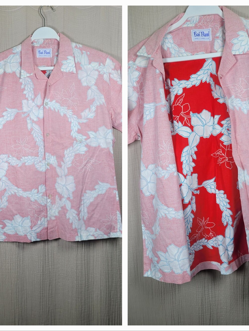Vintage Kai Nani Reverse Print Hawaiian Shirt 60s/70s